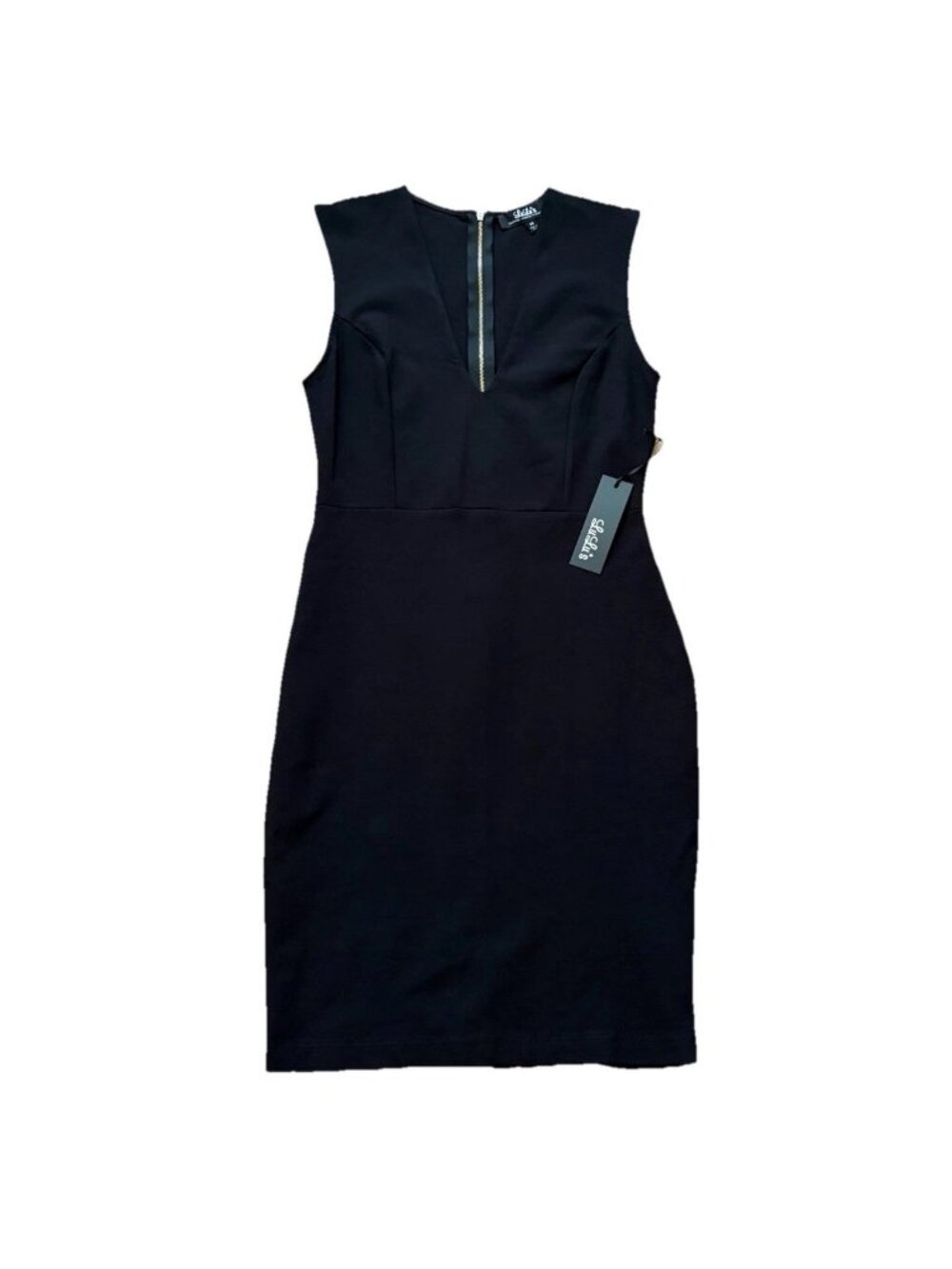 Lulu's Size Medium Deep V-Neck Mini Bodycon Stretch Little Black Dress NWT